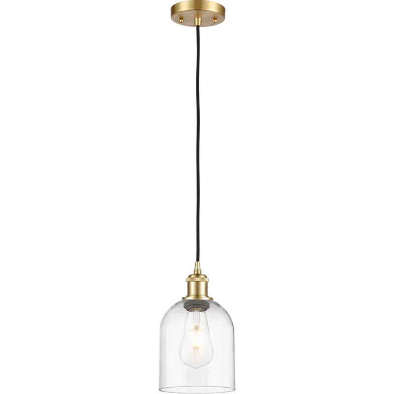 Ballston Bella 1 Light 5.5 inch Satin Gold Cord Hung Mini Pendant Ceiling Light