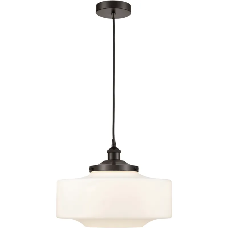 Bridgeton 1 Light 16 inch Oil Rubbed Bronze Mini Pendant Ceiling Light in Matte White Glass