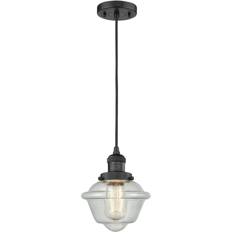 Franklin Restoration Oxford LED 7.5 inch Matte Black Mini Pendant Ceiling Light in Seedy, Franklin Restoration