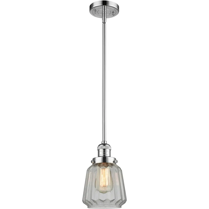 Franklin Restoration Chatham LED 6 inch Polished Chrome Mini Pendant Ceiling Light in Clear, Franklin Restoration