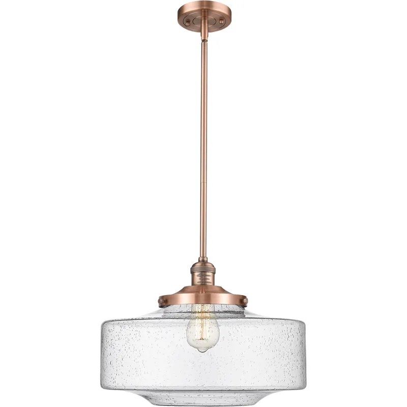 Franklin Restoration Bridgeton 1 Light 11.75 inch Antique Copper Mini Pendant Ceiling Light in Incandescent, Seedy