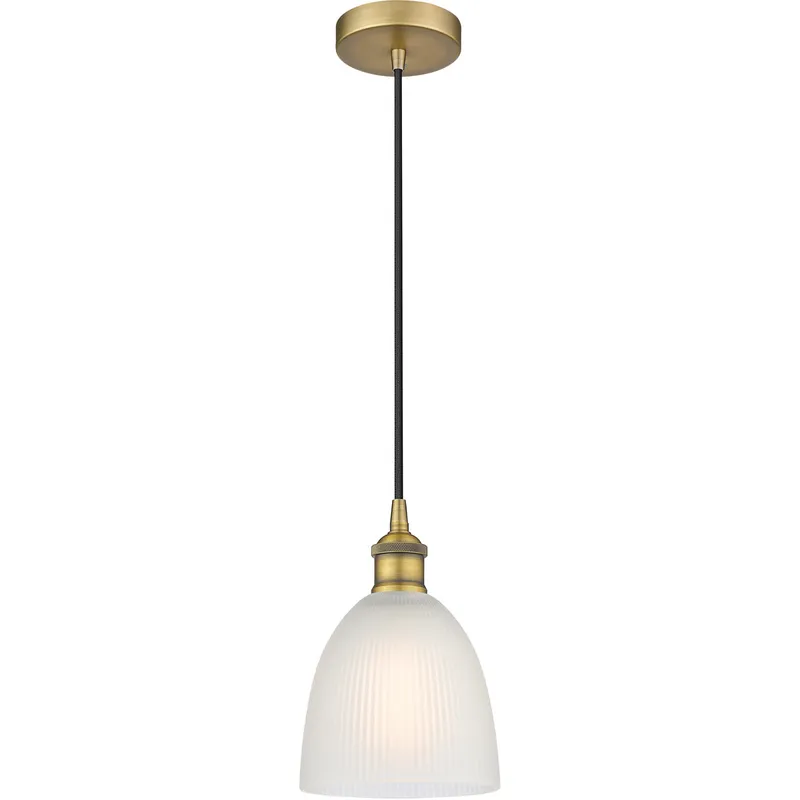 Edison Castile LED 6 inch Brushed Brass Mini Pendant Ceiling Light