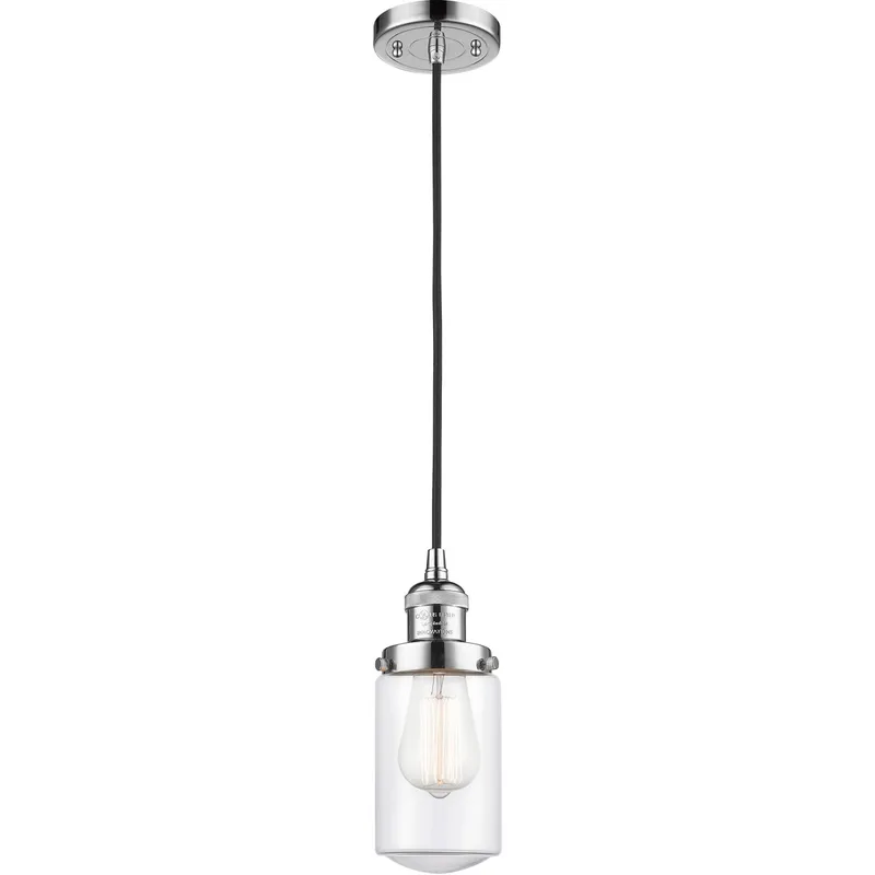 Franklin Restoration Dover LED 5 inch Polished Chrome Mini Pendant Ceiling Light in Clear Glass, Franklin Restoration