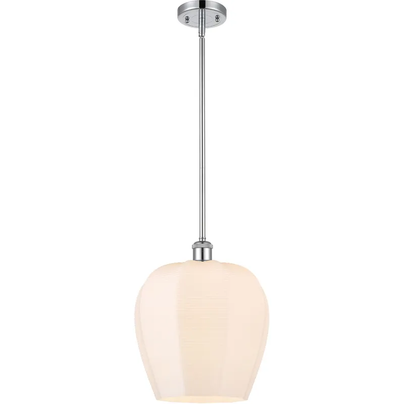 Ballston Norfolk 1 Light 12 inch Polished Chrome Mini Pendant Ceiling Light in Matte White Glass