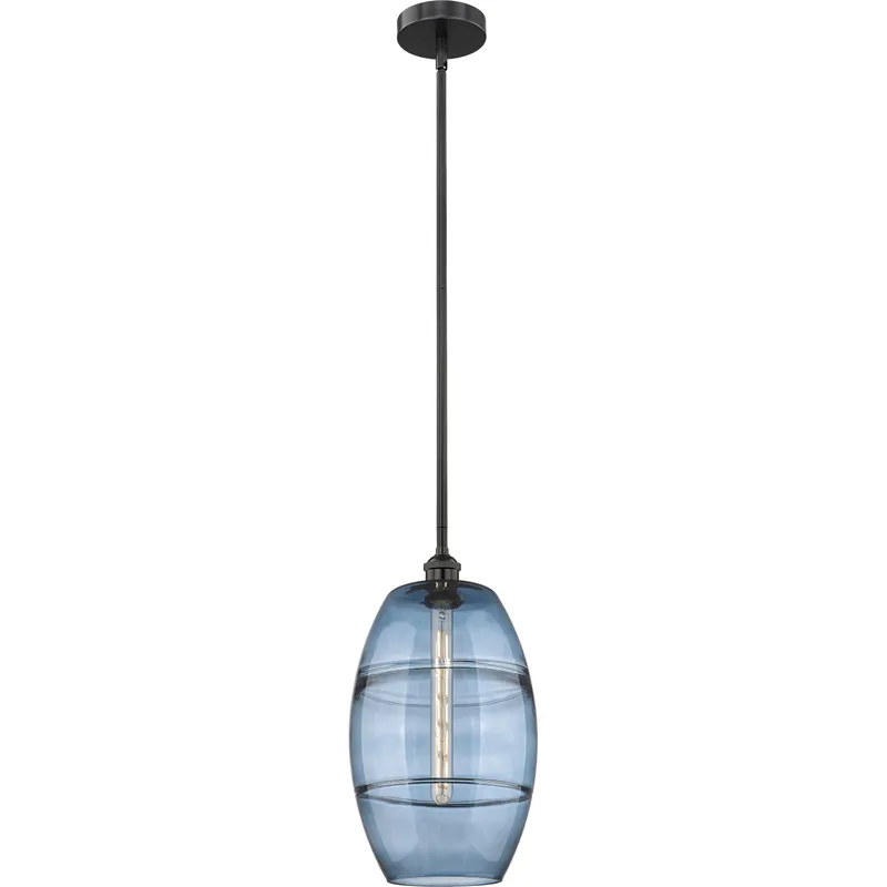 Edison Vaz 1 Light 10 inch Matte Black Stem Hung Mini Pendant Ceiling Light