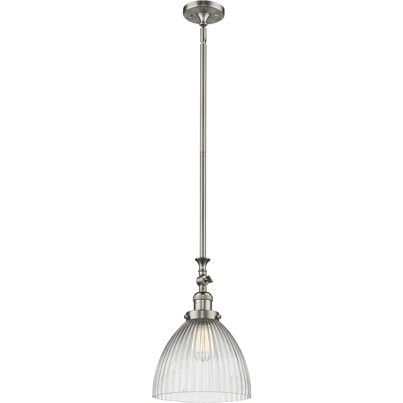 Franklin Restoration Seneca Falls LED 9.5 inch Brushed Satin Nickel Mini Pendant Ceiling Light, Franklin Restoration