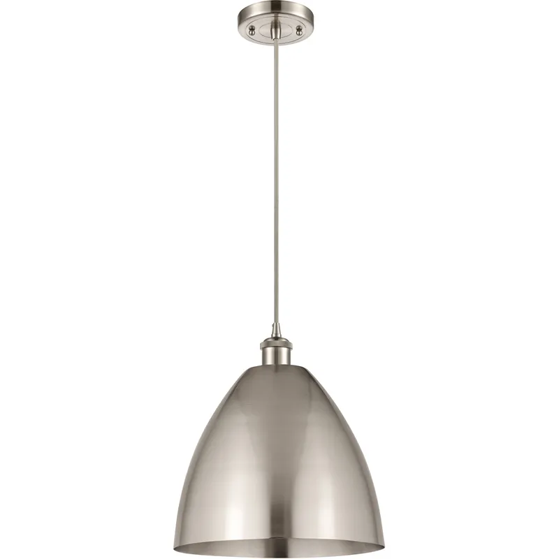 Ballston Plymouth Dome 1 Light 8 inch Brushed Brass Mini Pendant Ceiling Light in Matte Red