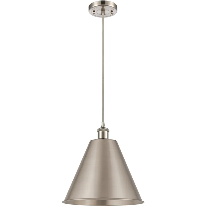 Ballston Cone 1 Light 12 inch Brushed Satin Nickel Mini Pendant Ceiling Light
