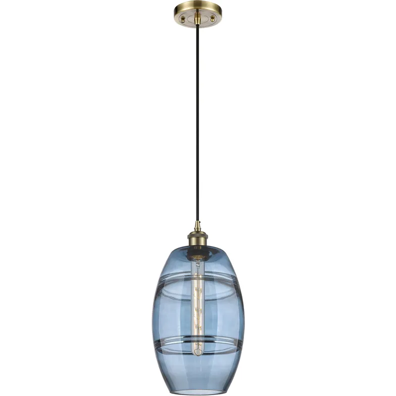 Ballston Vaz 1 Light 8 inch Antique Brass Cord Hung Mini Pendant Ceiling Light