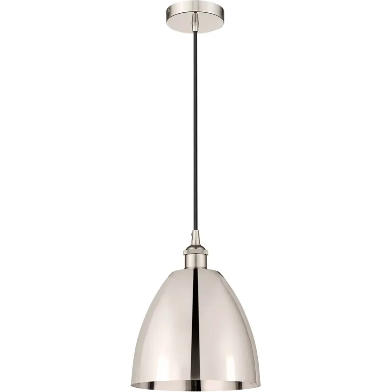 Edison Dome LED 9 inch Polished Nickel Mini Pendant Ceiling Light