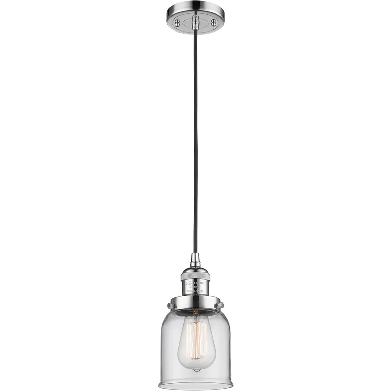 Franklin Restoration Bell 1 Light 5 inch Polished Chrome Mini Pendant Ceiling Light in Incandescent, Clear, Franklin Restoration