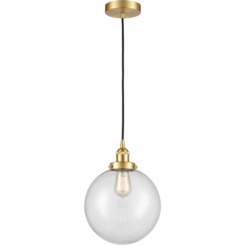 Edison Beacon LED 10 inch Satin Gold Mini Pendant Ceiling Light