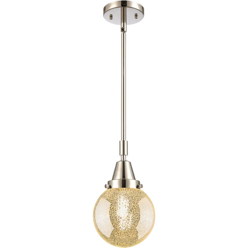 Beacon 1 Light 6 inch Polished Nickel Mini Pendant Ceiling Light in Mercury Glass