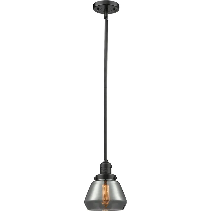 Franklin Restoration Fulton 1 Light 7 inch Oil Rubbed Bronze Mini Pendant Ceiling Light in Bulb Not Included, Light Smoke Glass, Franklin Restoration