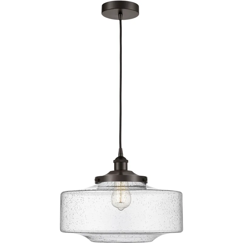Bridgeton 1 Light 16 inch Oil Rubbed Bronze Mini Pendant Ceiling Light in Seedy Glass
