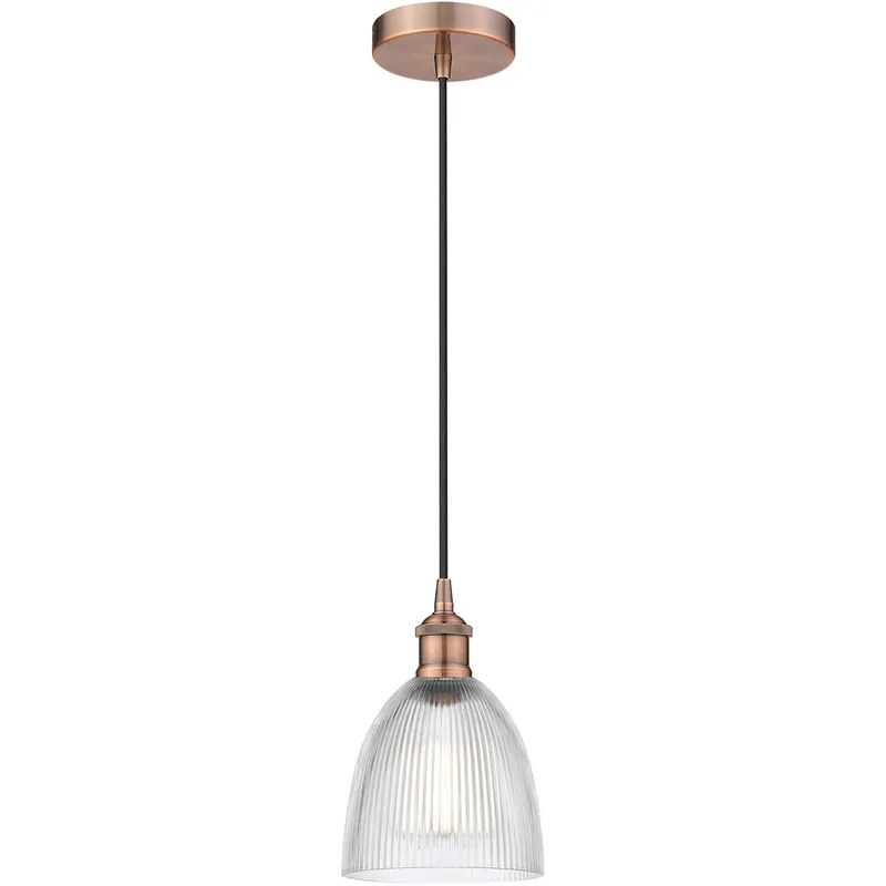 Edison Castile LED 6 inch Antique Copper Mini Pendant Ceiling Light