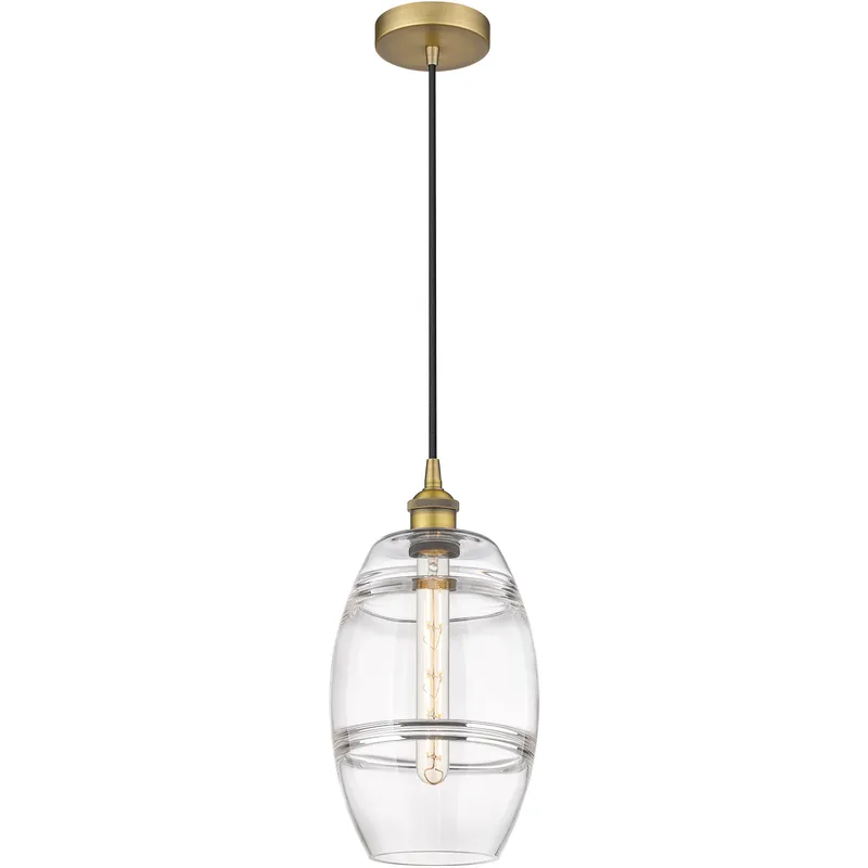 Edison Vaz 1 Light 8 inch Brushed Brass Cord Hung Mini Pendant Ceiling Light