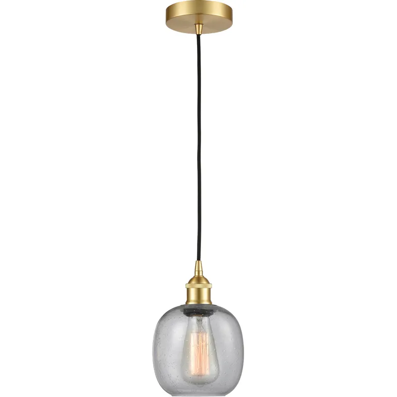 Edison Belfast 1 Light 6 inch Satin Gold Mini Pendant Ceiling Light