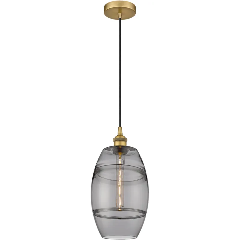 Edison Vaz 1 Light 8 inch Brushed Brass Cord Hung Mini Pendant Ceiling Light