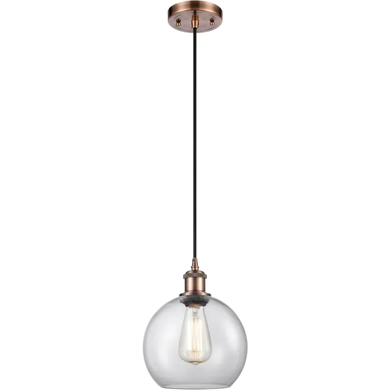 Ballston Athens 1 Light 8 inch Antique Copper Mini Pendant Ceiling Light