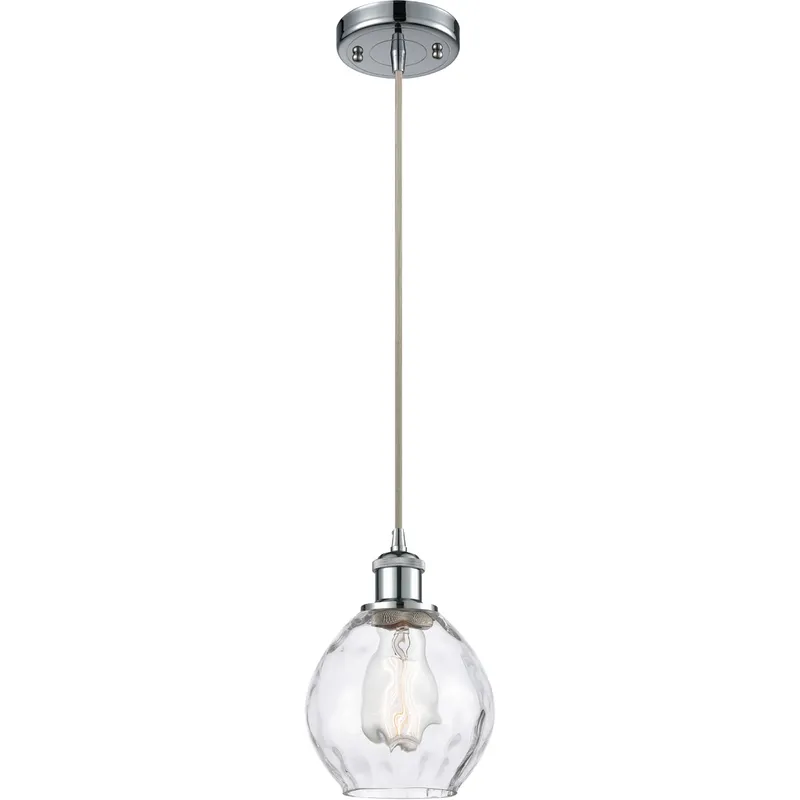 Ballston Small Waverly LED 6 inch Polished Chrome Mini Pendant Ceiling Light in Silver, Ballston