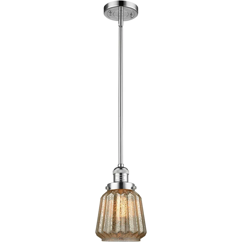 Franklin Restoration Chatham LED 6 inch Polished Chrome Mini Pendant Ceiling Light in Mercury, Franklin Restoration