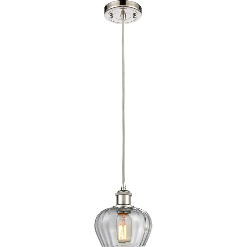 Ballston Fenton 1 Light 7 inch Polished Nickel Mini Pendant Ceiling Light in Clear Glass, Ballston