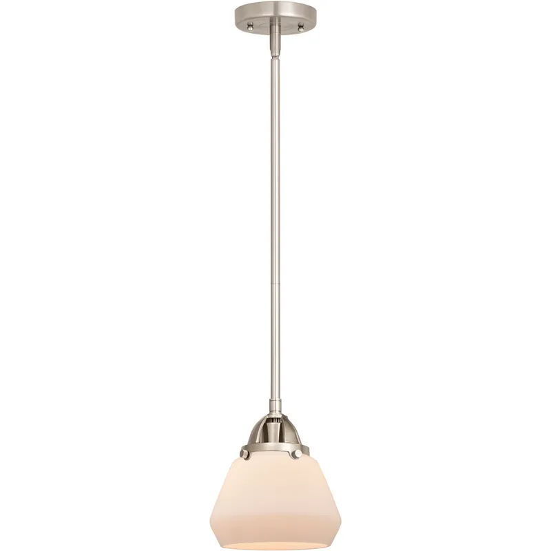 Nouveau 2 Fulton LED 6.75 inch Brushed Satin Nickel Mini Pendant Ceiling Light in Matte White