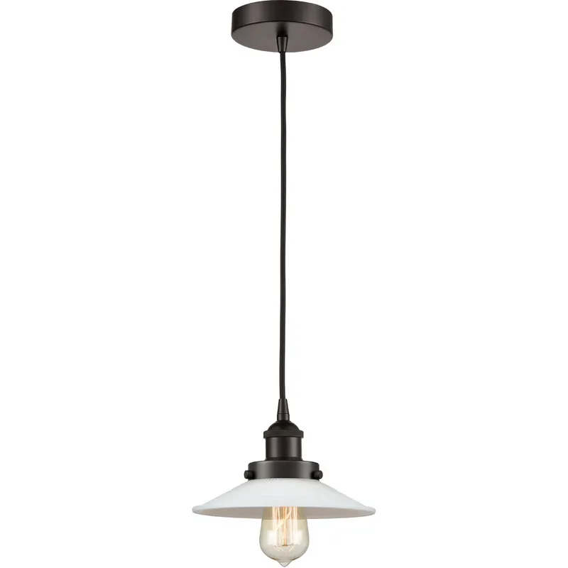Edison Halophane LED 9 inch Oil Rubbed Bronze Mini Pendant Ceiling Light