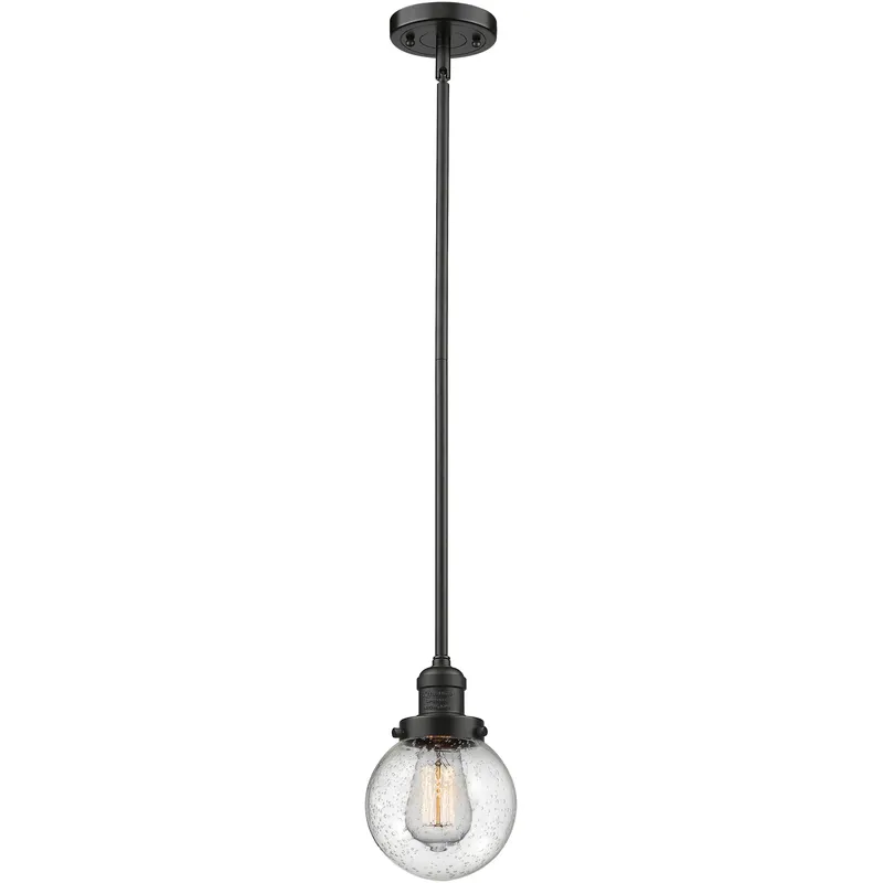 Franklin Restoration Beacon 1 Light 6 inch Oil Rubbed Bronze Mini Pendant Ceiling Light in Incandescent, Seedy, Franklin Restoration