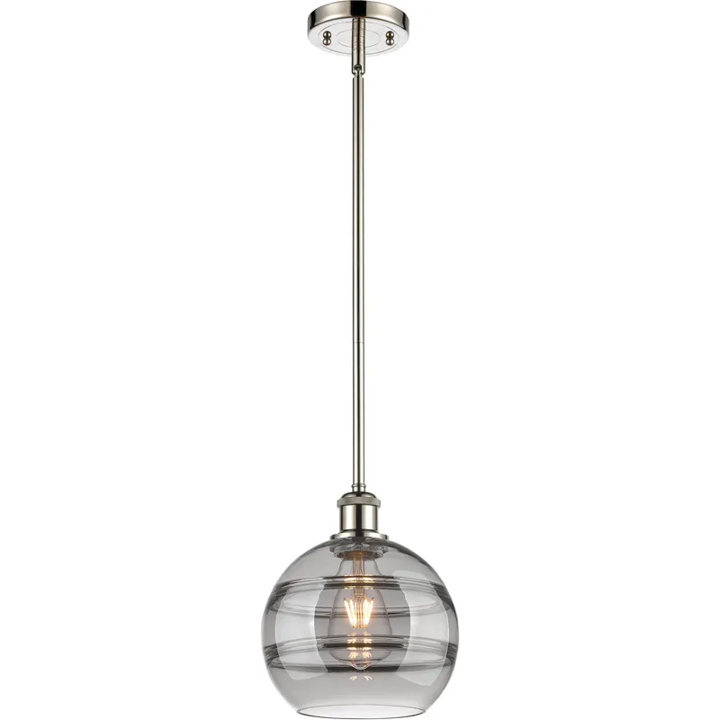 Ballston Rochester 1 Light 8 inch Polished Nickel Stem Hung Mini Pendant Ceiling Light