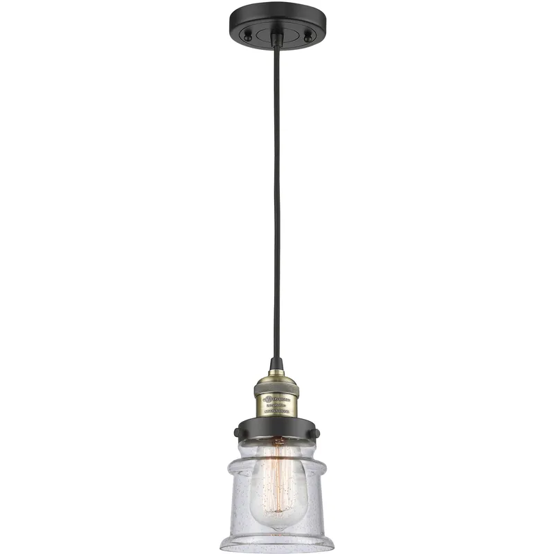 Franklin Restoration Canton LED 6 inch Black Antique Brass Mini Pendant Ceiling Light in Seedy, Franklin Restoration