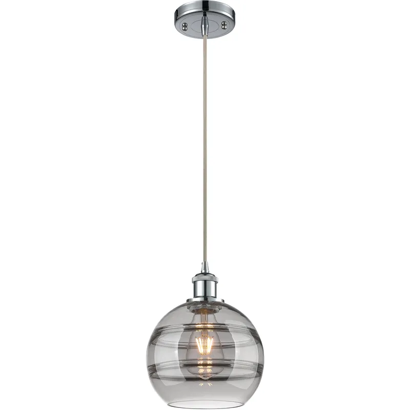 Ballston Rochester 1 Light 8 inch Polished Chrome Cord Hung Mini Pendant Ceiling Light