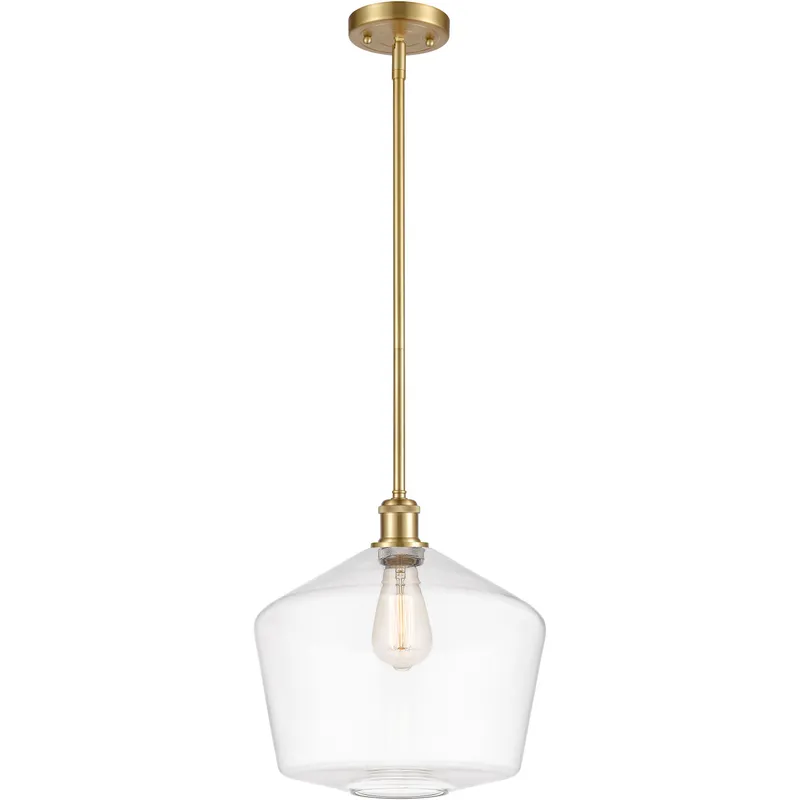 Ballston Cindyrella 1 Light 12 inch Satin Gold Mini Pendant Ceiling Light in Incandescent, Clear Glass