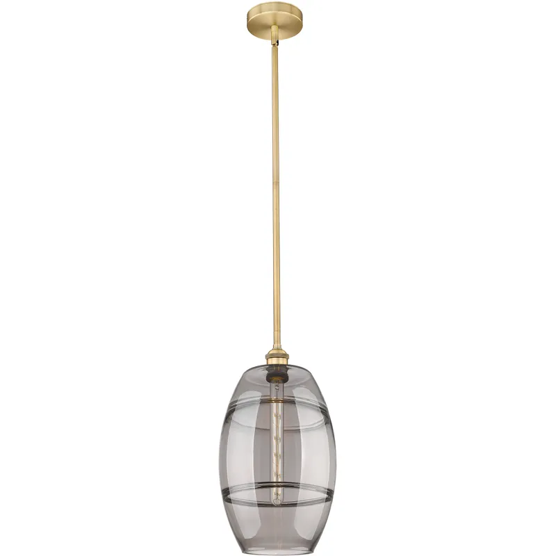 Edison Vaz 1 Light 10 inch Brushed Brass Stem Hung Mini Pendant Ceiling Light