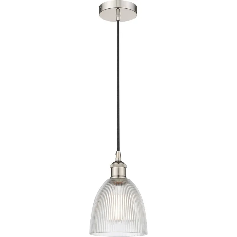 Edison Castile LED 6 inch Polished Nickel Mini Pendant Ceiling Light