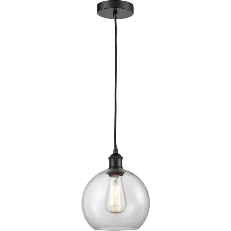 Edison Athens 1 Light 8 inch Matte Black Mini Pendant Ceiling Light