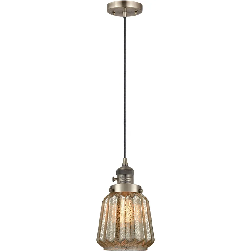Franklin Restoration Chatham 1 Light 6 inch Antique Brass Mini Pendant Ceiling Light in Incandescent, Mercury