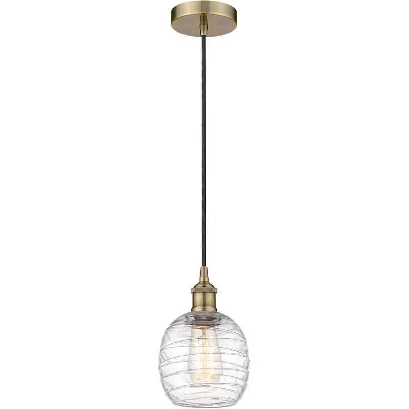 Edison Belfast 1 Light 6 inch Antique Brass Mini Pendant Ceiling Light