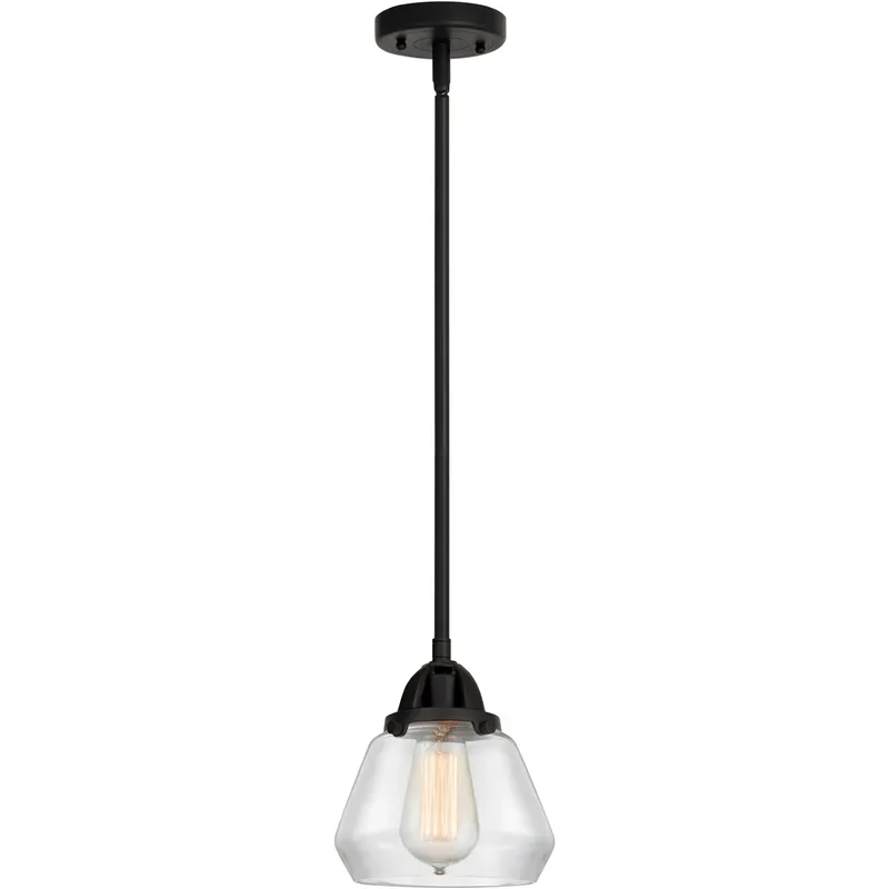 Nouveau 2 Fulton 1 Light 6.75 inch Matte Black Mini Pendant Ceiling Light in Incandescent, Clear