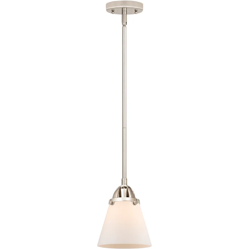 Nouveau 2 Cone LED 6.25 inch Polished Nickel Mini Pendant Ceiling Light in Matte White