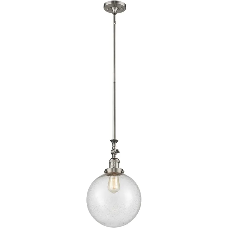 Franklin Restoration Beacon 1 Light 10 inch Brushed Satin Nickel Mini Pendant Ceiling Light in Incandescent, Seedy, Franklin Restoration