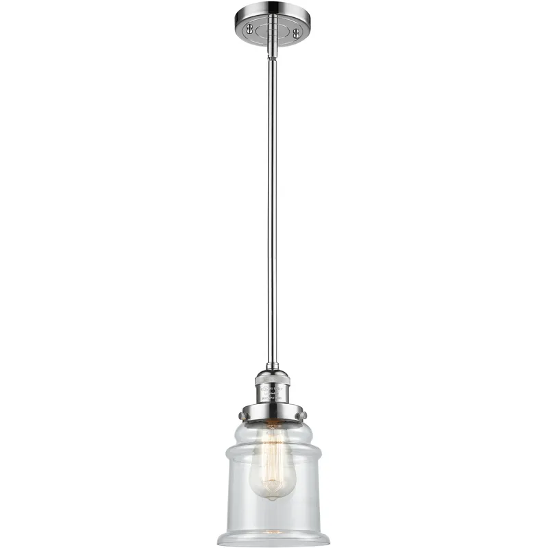 Franklin Restoration Canton 1 Light 6.5 inch Polished Chrome Mini Pendant Ceiling Light in Incandescent, Clear, Franklin Restoration