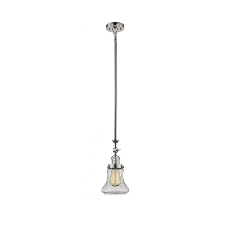 Franklin Restoration Bellmont 1 Light 7 inch Polished Nickel Mini Pendant Ceiling Light in Seedy Glass, Franklin Restoration