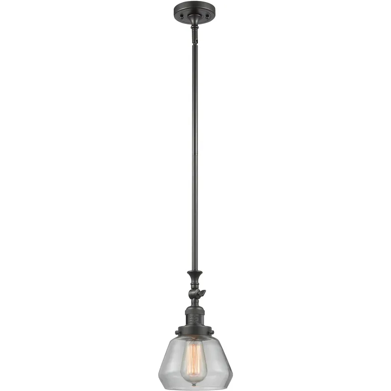 Franklin Restoration Fulton 1 Light 7 inch Oil Rubbed Bronze Mini Pendant Ceiling Light in Incandescent, Clear, Franklin Restoration