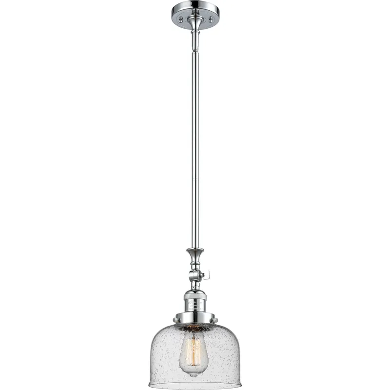 Franklin Restoration Bell 1 Light 8 inch Polished Chrome Mini Pendant Ceiling Light in Incandescent, Seedy, Franklin Restoration