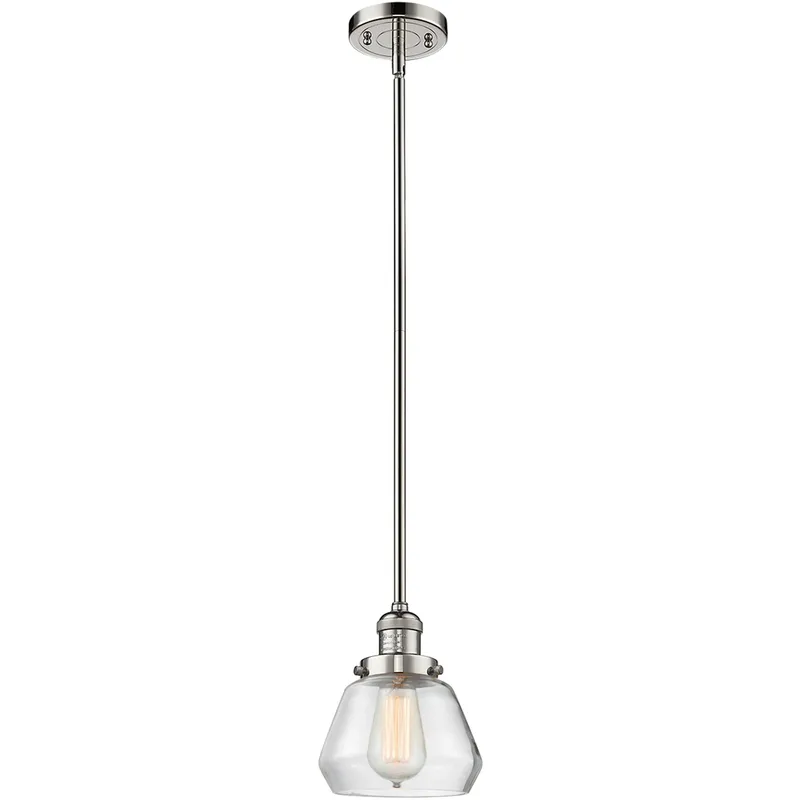 Franklin Restoration Fulton 1 Light 7 inch Polished Nickel Mini Pendant Ceiling Light in Incandescent, Clear, Franklin Restoration