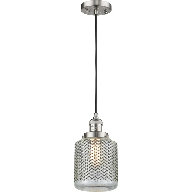 Franklin Restoration Stanton LED 6 inch Brushed Satin Nickel Mini Pendant Ceiling Light, Franklin Restoration