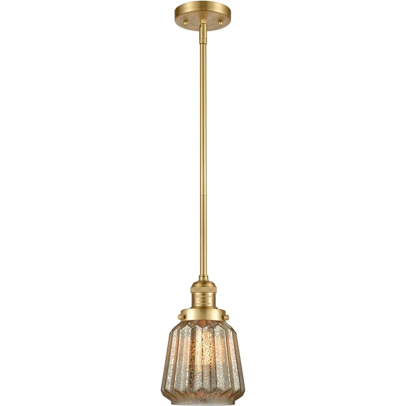 Franklin Restoration Chatham LED 6 inch Satin Gold Mini Pendant Ceiling Light in Mercury, Franklin Restoration