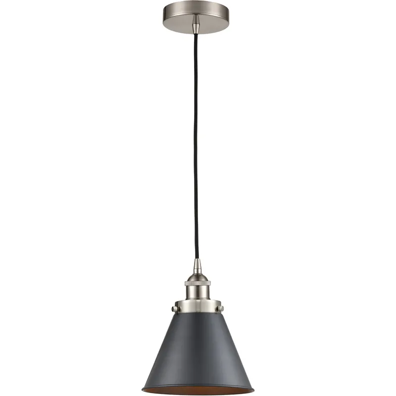 Edison Appalachian LED 8 inch Brushed Satin Nickel Mini Pendant Ceiling Light